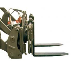 Shifting and rotating forks, hydraulic movement