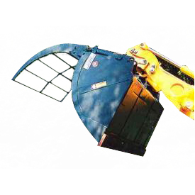 Shovel with retainer with convex sides