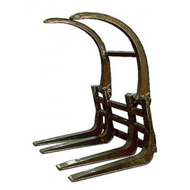 Fork for short logs with 4 lower teeth and 2 upper teeth